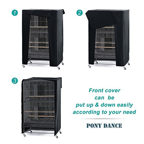 Pets Product Universal Birdcage Cover Blackout & Breathable Birdcage Cover for Pets' Good Night (21.0"L x 21.0"W x 28.0"H / Black)
