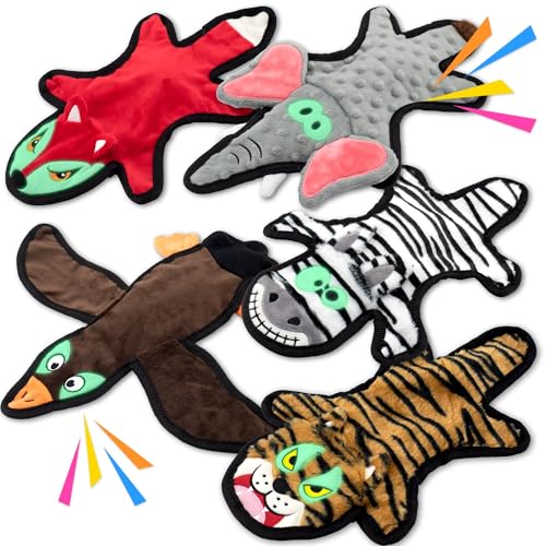 No Stuffing Dog Squeaky Toys (5pack)