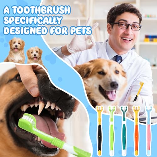 20 Pcs 7 Inch Dog Toothbrush 3 Sided Pet Teeth Cleaning Brush Dental Care Suitable for Dog Most Pets Cat Puppy Kitten Different Teeth and Mouth Shapes Cleaning