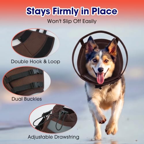Soft Dog Recovery Cone Collar (Brown / M(Neck Girth:11-14.2in))