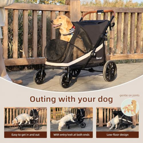 Dog Stroller for Large Dogs One (Black / Large)