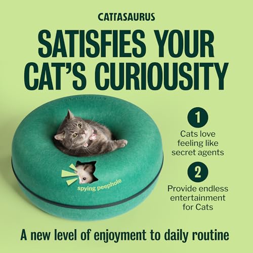Peekaboo Cat Cave Donut for Multiple & Large Cats up to 30 (Forest Green / Large)