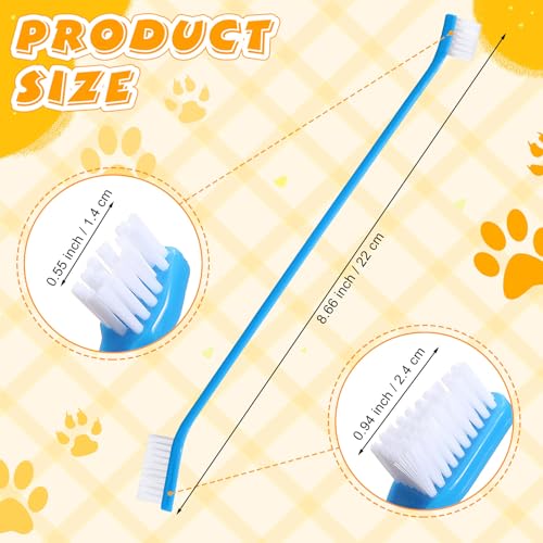 15 Pcs Dog Toothbrush Dual Headed Dental Brushes Puppy Tooth Brushing Kit Long Handle Toothbrush for Large and Small Dogs Cats Most Pets Teeth Cleaning Oral Care Supplies (Colorful)
