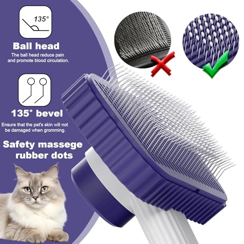 Cat brush Cat Brush for Long or Short Haired Cats (Dark Blue)