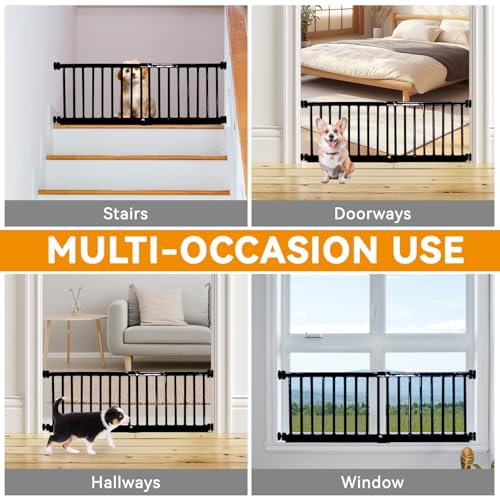 Dog Gate for Small Dogs (18-48"W*14"H / Black)