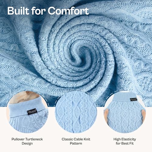 Dog Sweaters Pull Over (L / Cable Knit Blue)