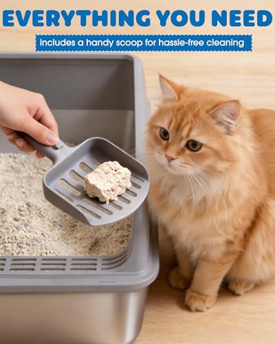 Stainless Steel Cat Litter Box (M (2 Packs) / Grey)
