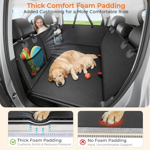 PU Leather Dog Back Seat Extender for Full (Matte Black / XL - Full Size Crew Cab Truck)