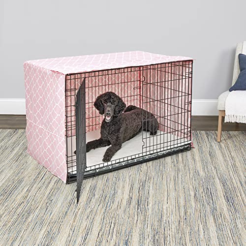 MidWest Homes for Pets XL Dog Crate Cover Featuring Teflon Fabric Protector (Pink / 48 Inch)