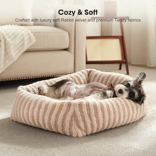 Dog Bed Medium Size Dog (Beige / M(30"Lx24"Wx8"Th))