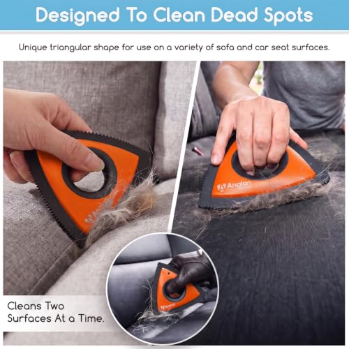 Mini Pet Hair Remover for Car Detailing Dog Hair Tool Brush (Orange)