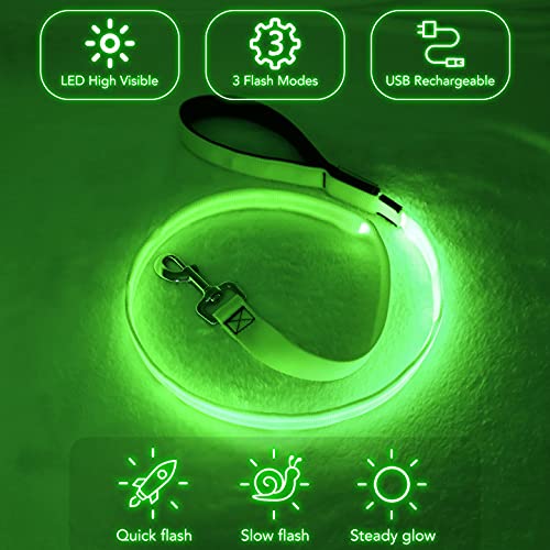 LED Light Up Dog Leash (Green / 4FT)