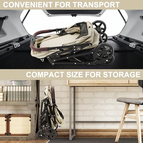 Dog Stroller with No (White)