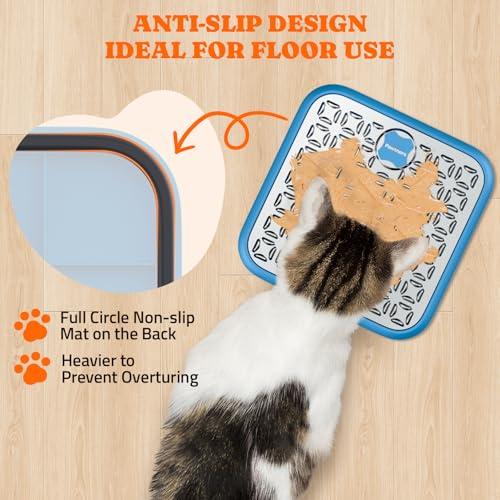 Stainless Steel Lick Mat for Dogs & Cats (blue / 1pack)