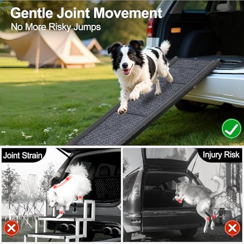 Dog Ramp for Car Truck 63" L × 17" W (Upgraded 63" L x 17.3" W)