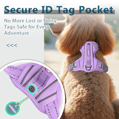 No Pull Dog Harness for Small Sized Dogs (Small(Chest:19.5-26”) / Violet Purple-Oxford)