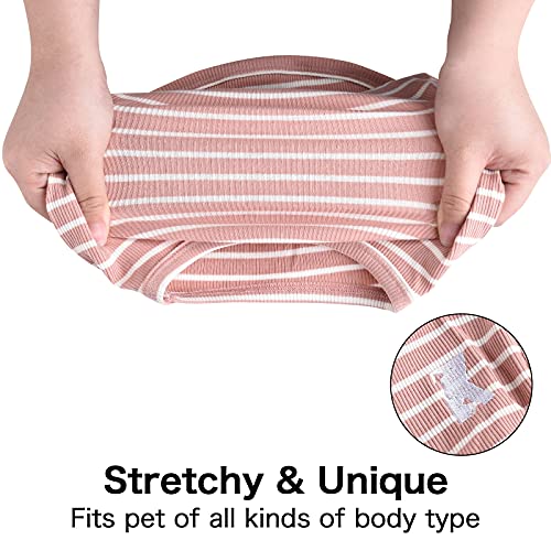 Dog Shirt Striped Lightweight Tank Top Stretchy (Pink + Green / 4XL-(35~55lb) | Chest(~31"))
