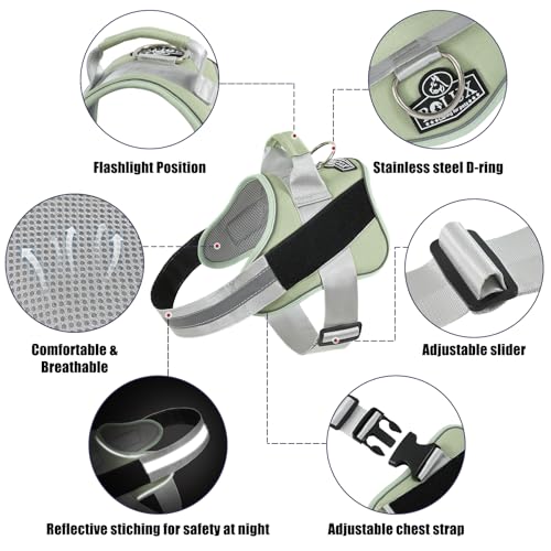 Dog Harness No (Medium (Pack of 1) / CreamGreen)