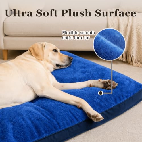 Waterproof Large Dog Bed for Crate with Washable Cover (35.0"L x 22.0"W x 3.0"Th / Navy)