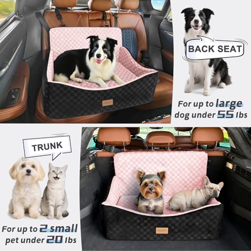 Dog Car Seat for Medium (Large / Pink)