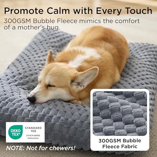 Washable Dog Bed for Crate Large Sized Dog (Grey / 35x23x3.5)