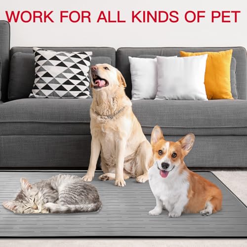 39.4"x29.5" Large Pet Food Mat (Light Gray / 39.4"L x 29.5"W)