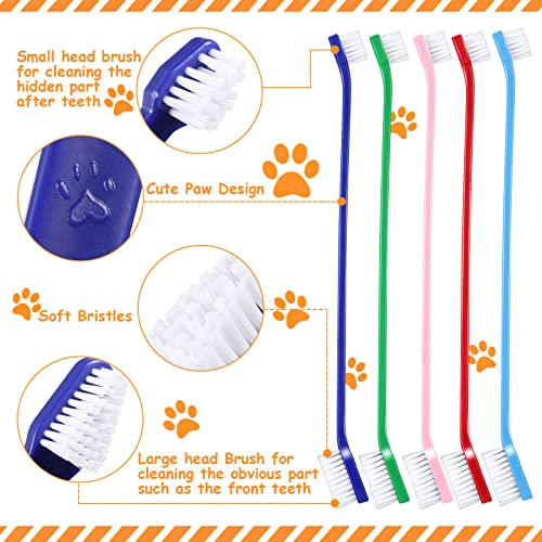 70 Pcs Dog Tooth Brush Dual Headed Pet Toothbrush (Colorful)