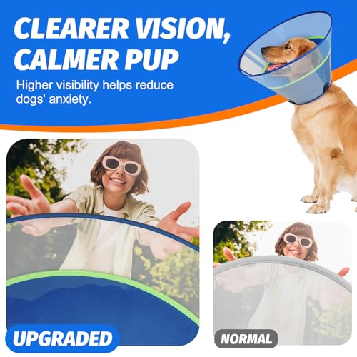 Dog Cone Collar with Soft Liner to Stop Licking (Blue / S(Depth: 7.3, Girth: 11.5-12.5 ))