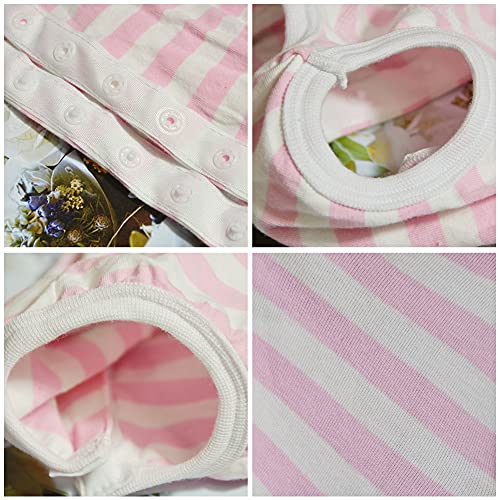 Dog’s Recovery Suit Post Surgery Shirt for Female Male Dog (5xl / pink white stripe)