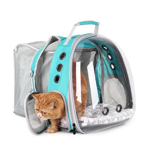 Cat Carrier Backpack (Square Back Expandable-Green)