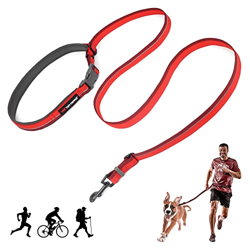 Hands Free Adjustable Length Dog Leash (Fiery Red)