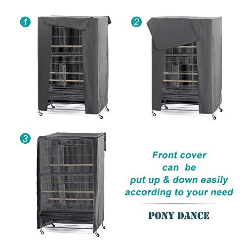 Pets Product Universal Birdcage Cover Blackout & Breathable Birdcage Cover for Pets' Good Night (35.0"L x 25.0"W x 47.0"H / Gray)