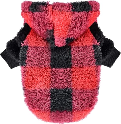 Dog Sweaters for Small Dogs (XX-Small (Chest 10 in) / Red Checkered)