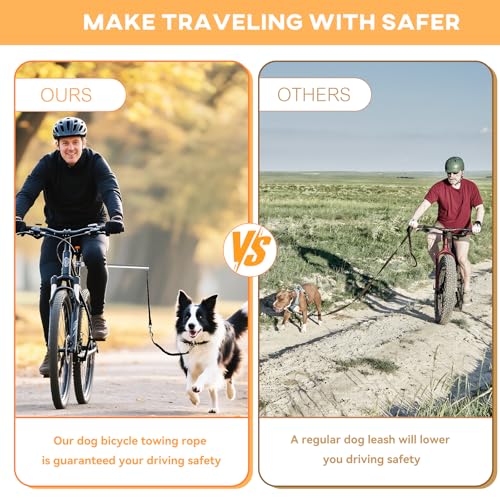 Hands Free Dog Bike Leash for Large Dogs (black)