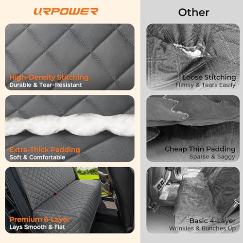 Dog Car Seat Cover for Back Seat (Gray / Large (54" W x 51" L))