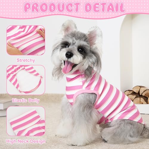 4 Pack Dog Sweaters Turtleneck Dog Clothes for Small Medium Large Dogs Boy Girl Warm Puppy Vest Shirt Winter Pullover Pet Sweatshirt Outfits (4X-Large(Chest-29.9") / Pink, Purple)