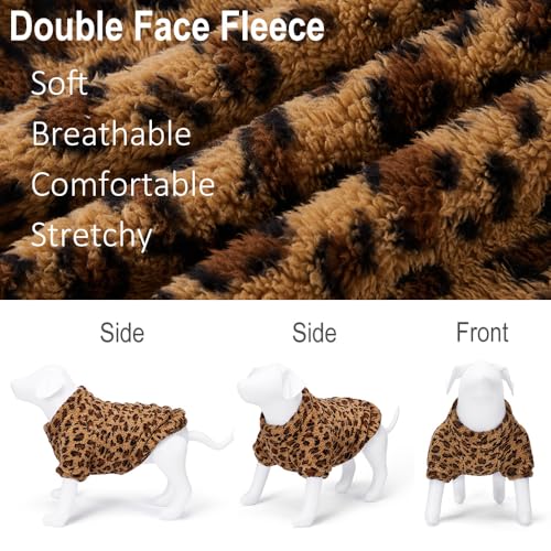 Leopard Print Dog Sweater (Coffee Brown / Medium/Large)