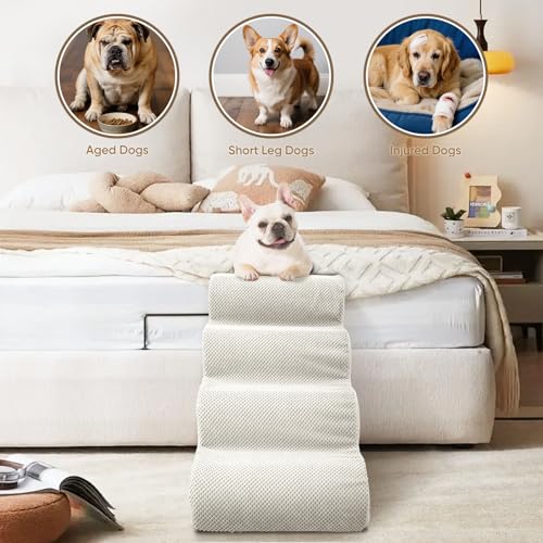5 Step Pet Stairs for High Beds & Sofas (Beige / 5-step 22.8"H)