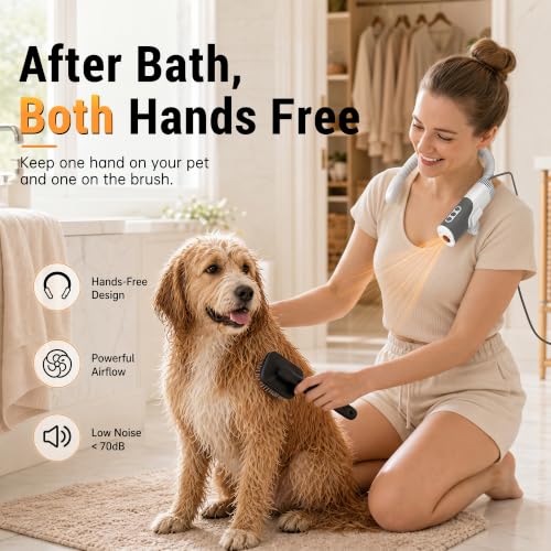 Hands Free Neck Dog Dryer (Dark gray)