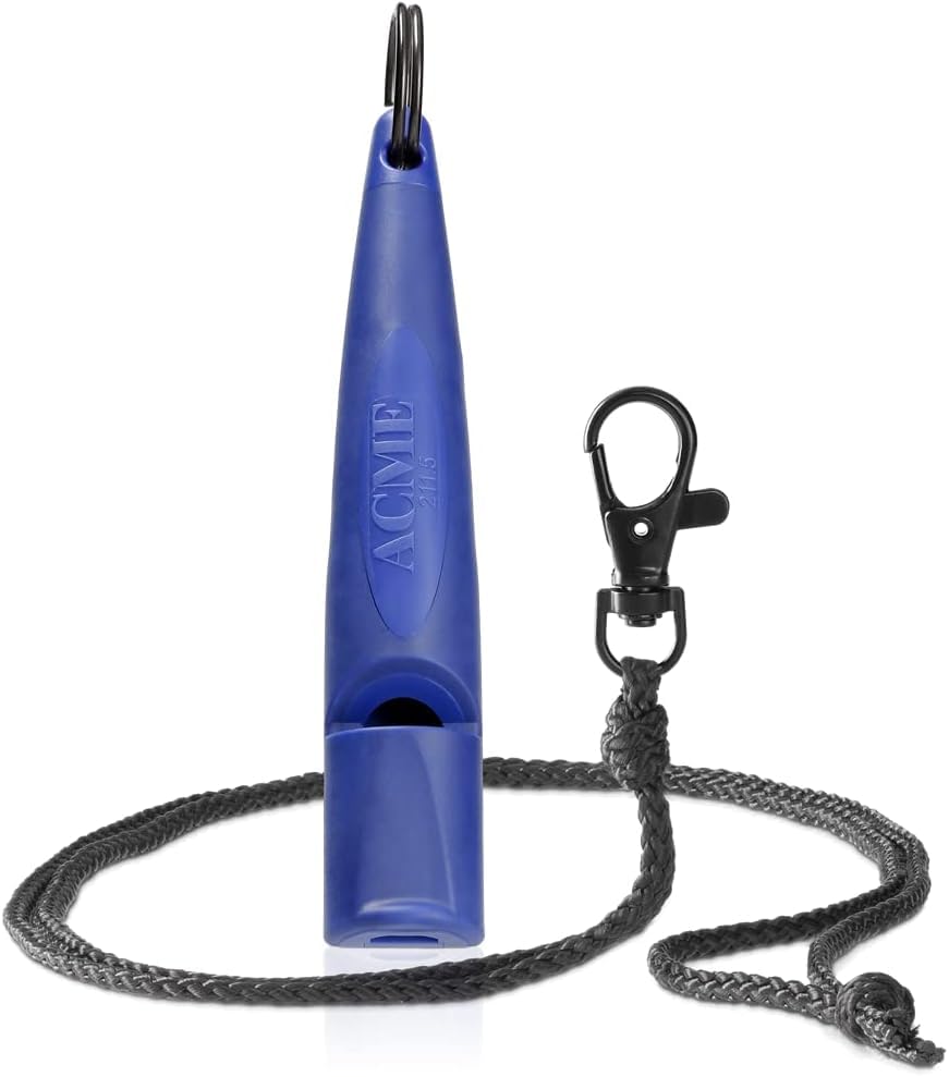 Alpha 210.5 Professional Dog Training Whistle with Lanyard. Enhanced Ergonomic Grip. BPA (Baltic Blue/Black)