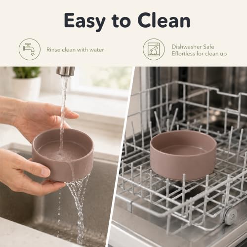 Ceramic Dog Bowls Elevated (Brown Coffee)