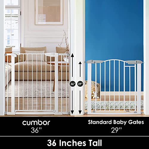 36 in Extra Tall Baby Gate for Doorways (White / 30-40.6"W x 36"H)