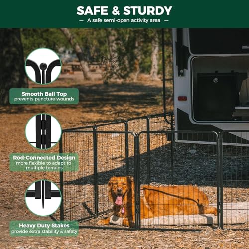 Rollick Dog Playpen with Sun Shade (Black / 50"H)