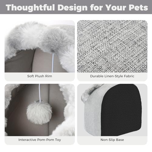 Cat Bed Cave for Indoor Cats (Medium)