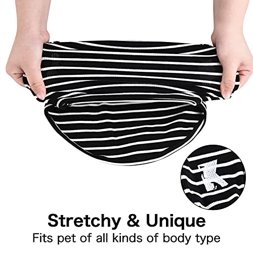 Dog Shirt Vest Lightweight Stretchy Dog T (Black + Grey / XL-(15~24lb) | Chest(~20.8"))