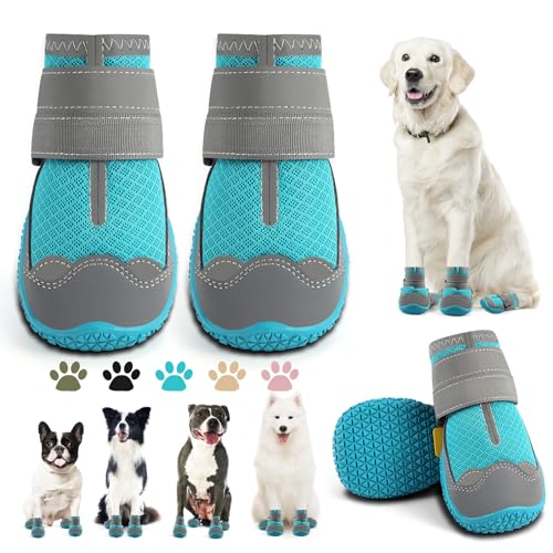 Dog Boots for Large Dogs (Blue / Width 2.55 Inch)