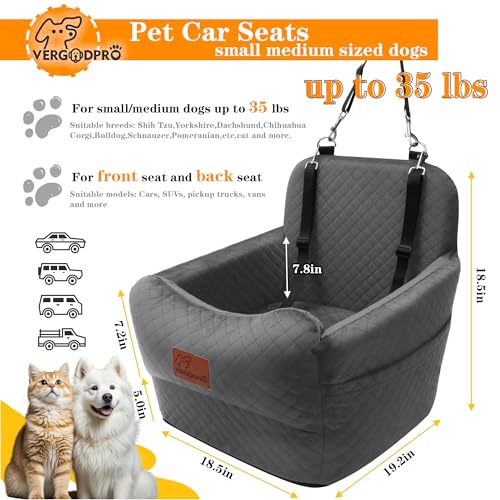 Dog Car Seat for Small Medium Dogs (Grey)