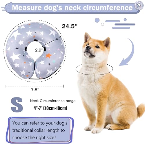 Recovery Donut Collar for Dogs & Cat (Grey / S（neck 4"-7"）)