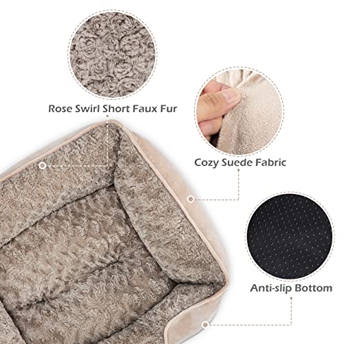 Medium Dog Bed for Large (M(25"x 21"x 8") / Beige)