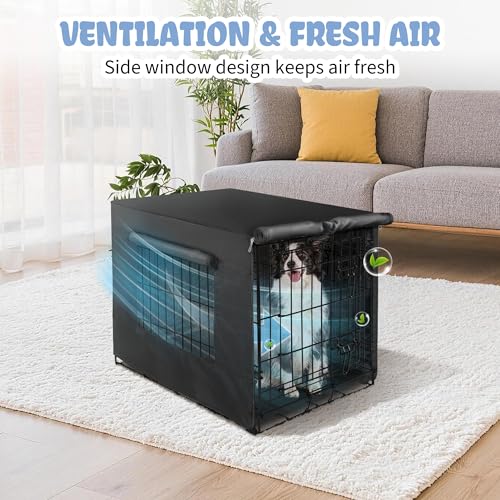 Dog Crate Cover (42.9"L x 28.3"W x 30.3"H / Black)